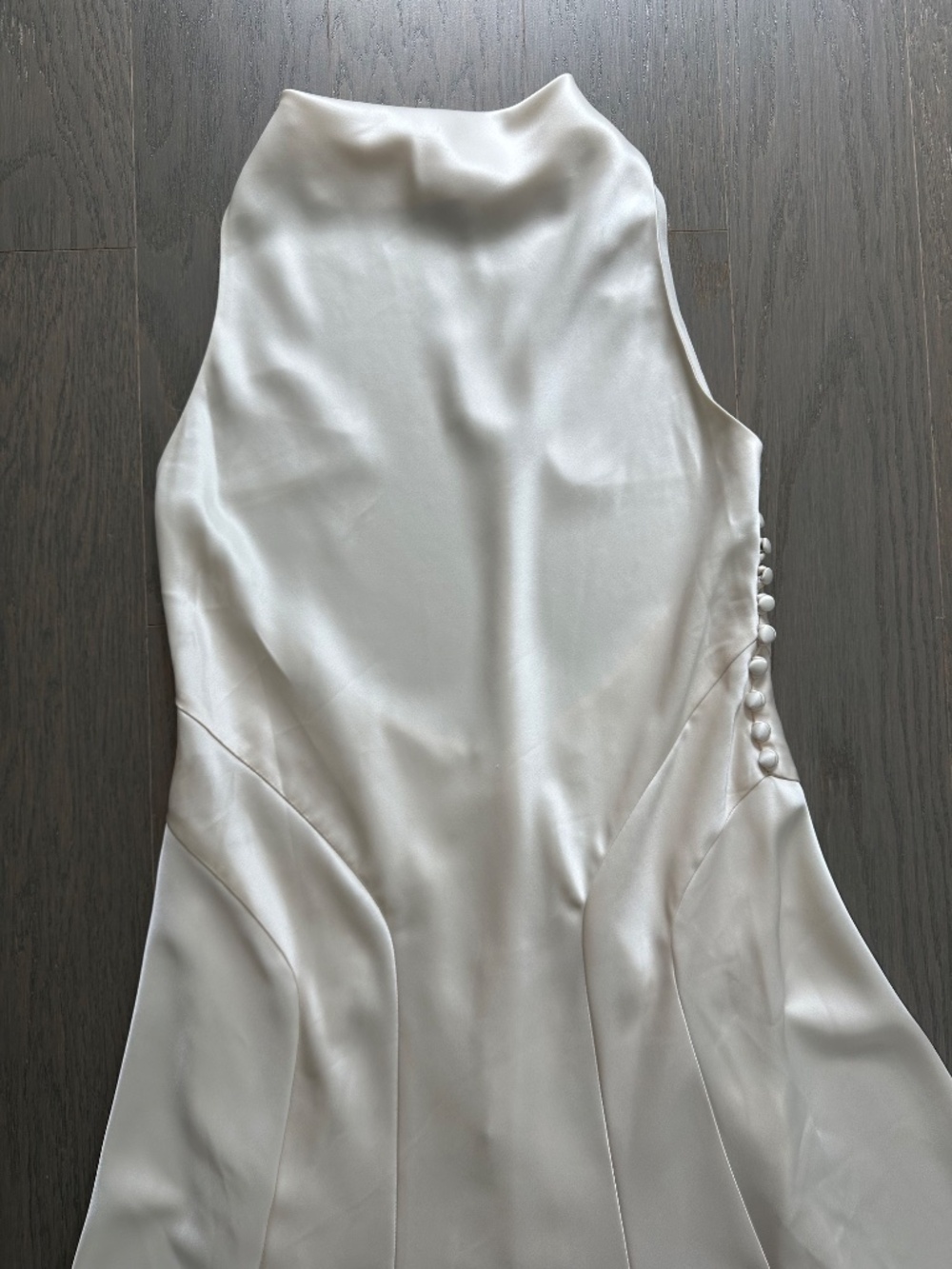 Reformation ROY Satin Wedding Dress Halter Gown Fior Di Latte Ivory With Tags 6 - Picture 7 of 15
